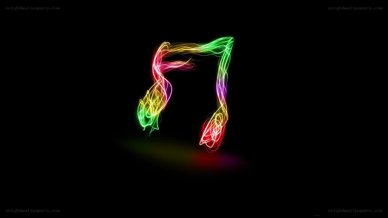 colorful music note light art