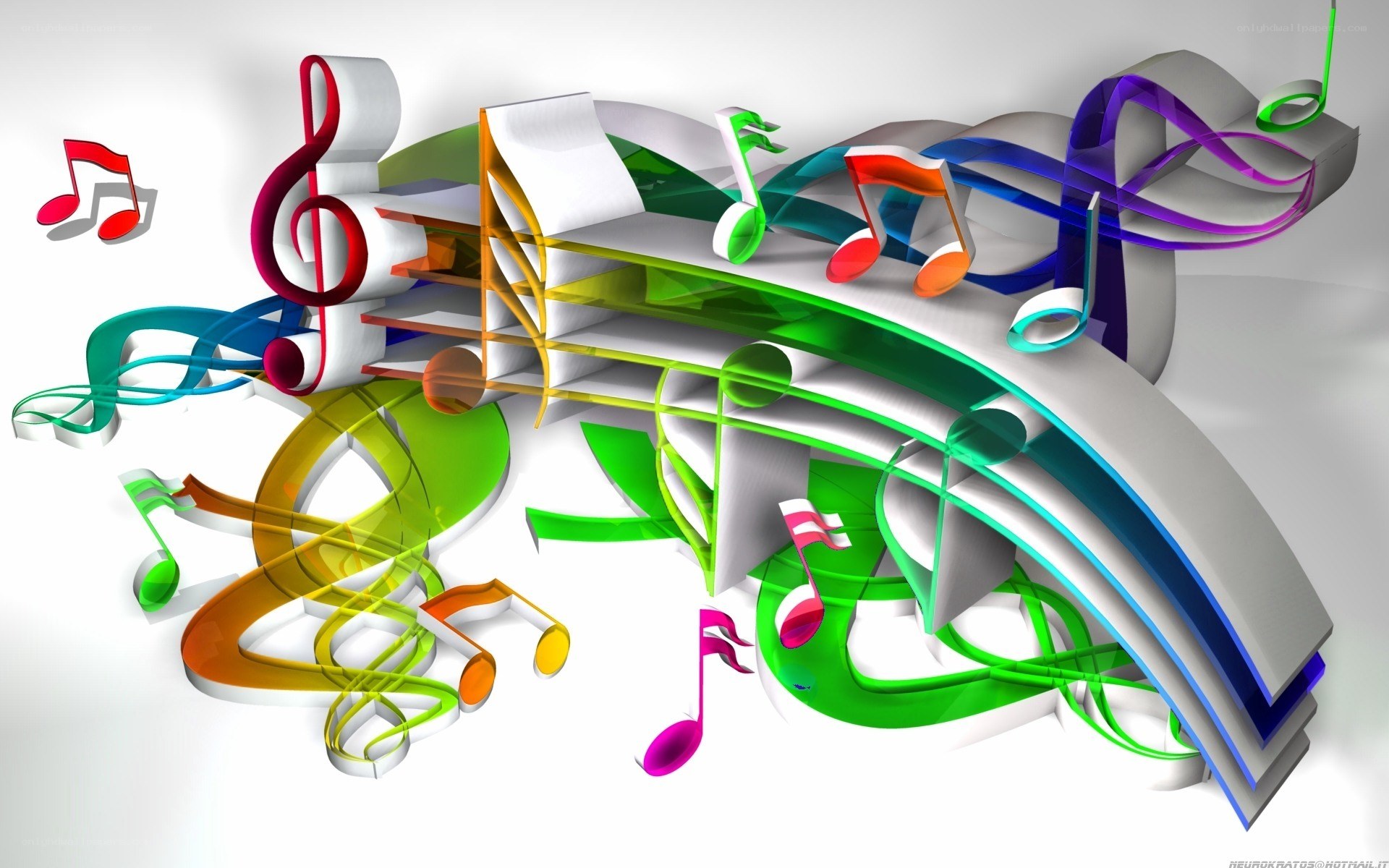 colorful music notes art