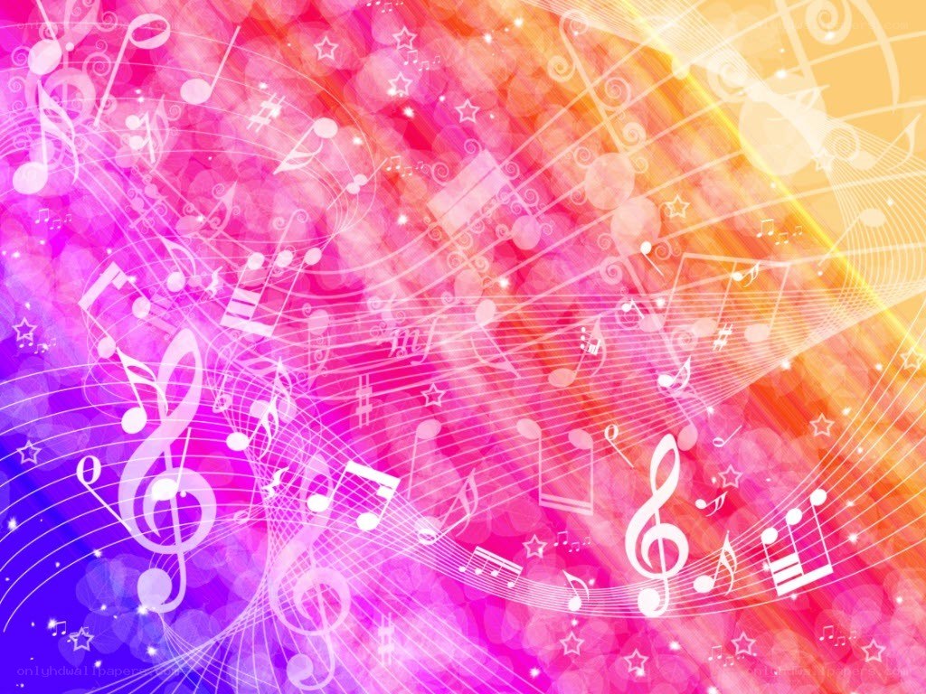 Colorful music notes background