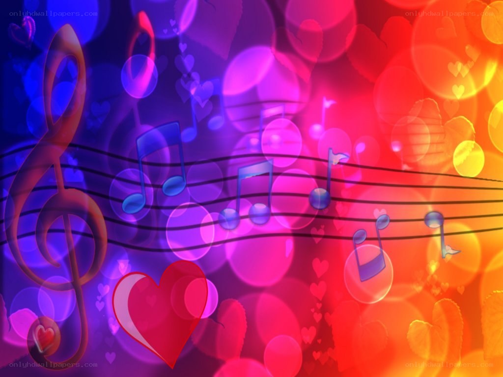 colorful music notes background