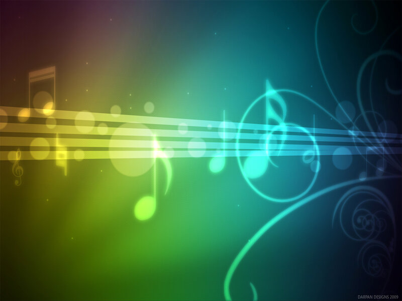 Colorful music notes background