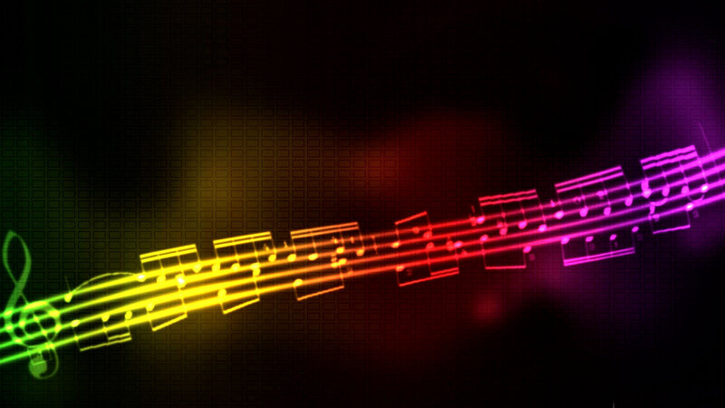 Colorful Music Notes — Green