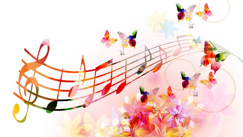 Colorful Music Notes — Pink
