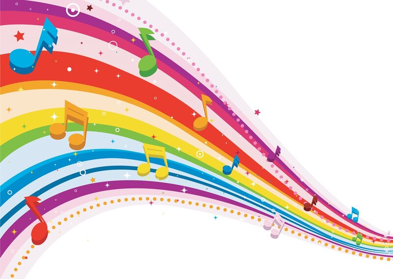 Colorful Music Notes — Rainbow