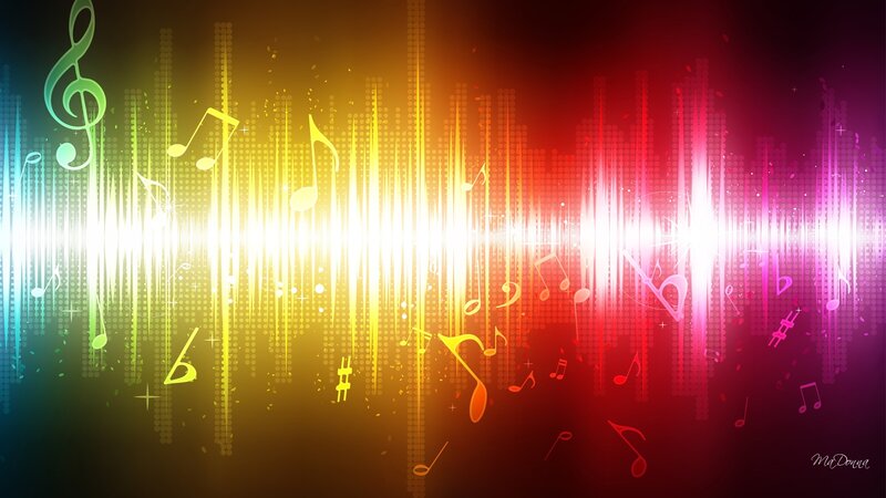 Colorful Music Notes — Yellow, Vibrant