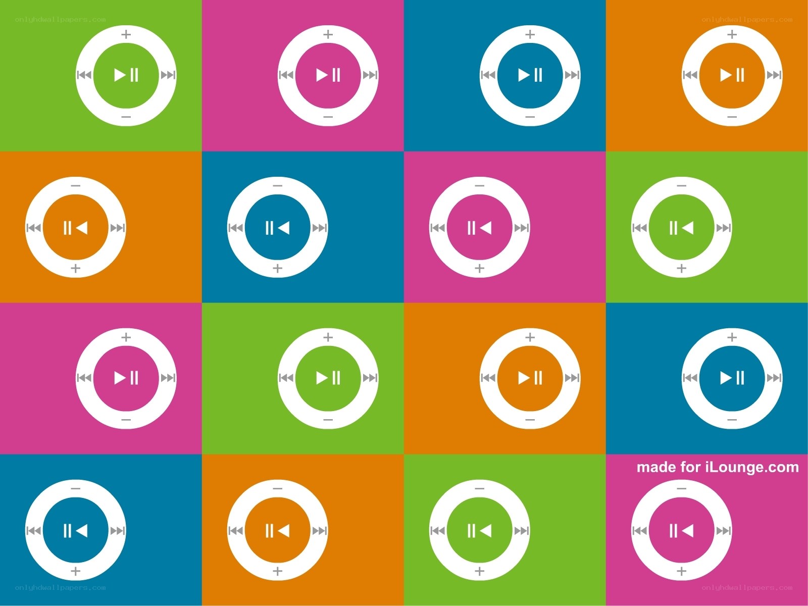 colorful music player icons
