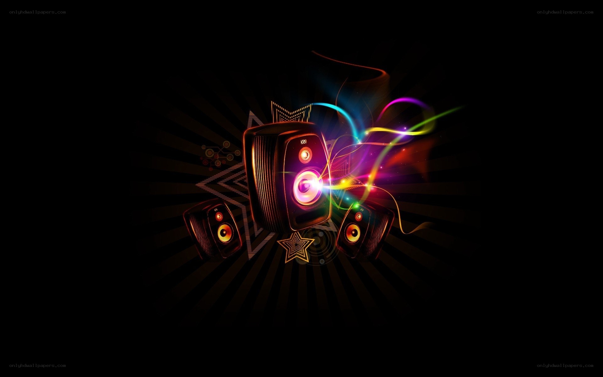 colorful music speakers