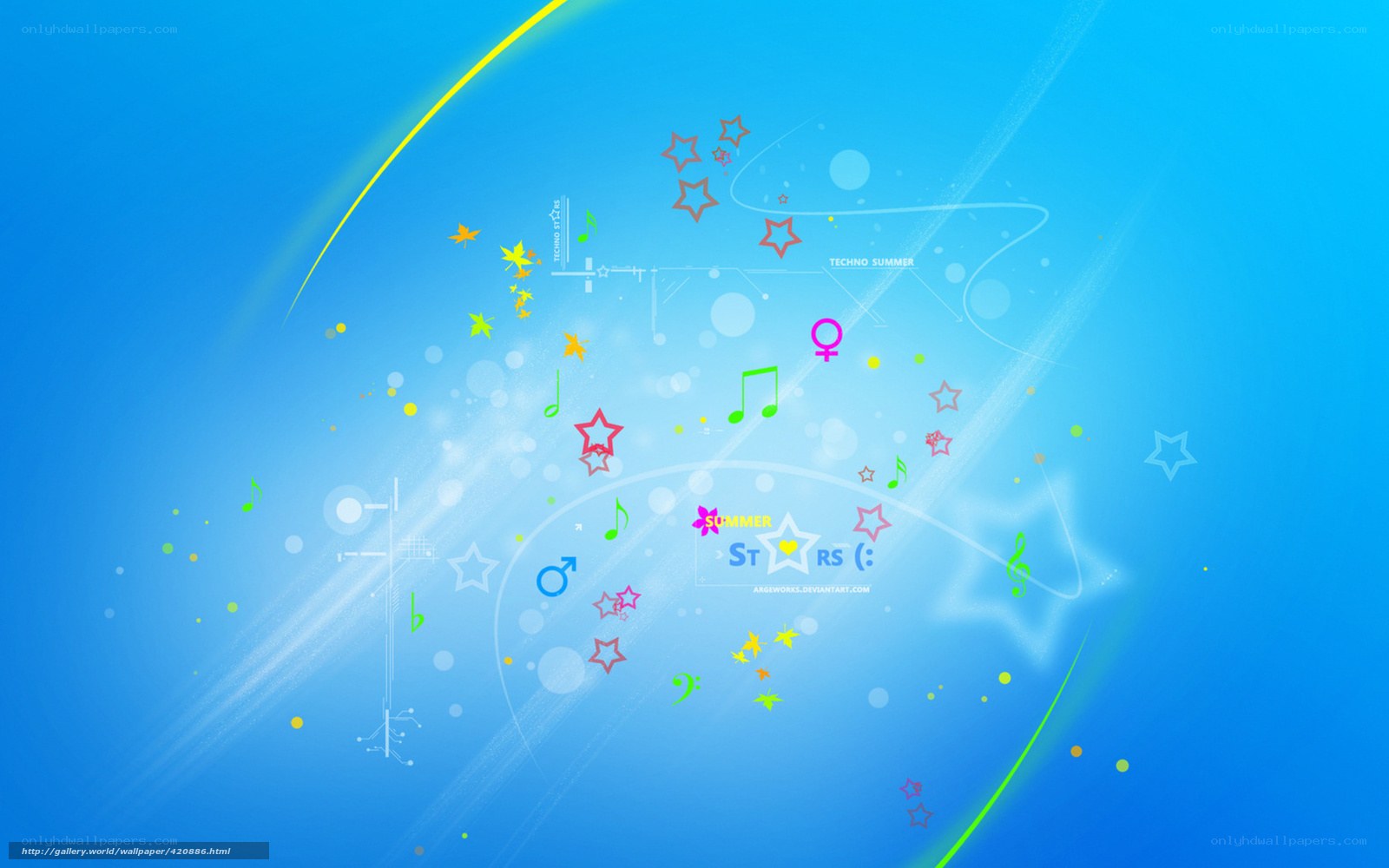 Colorful music stars wallpaper