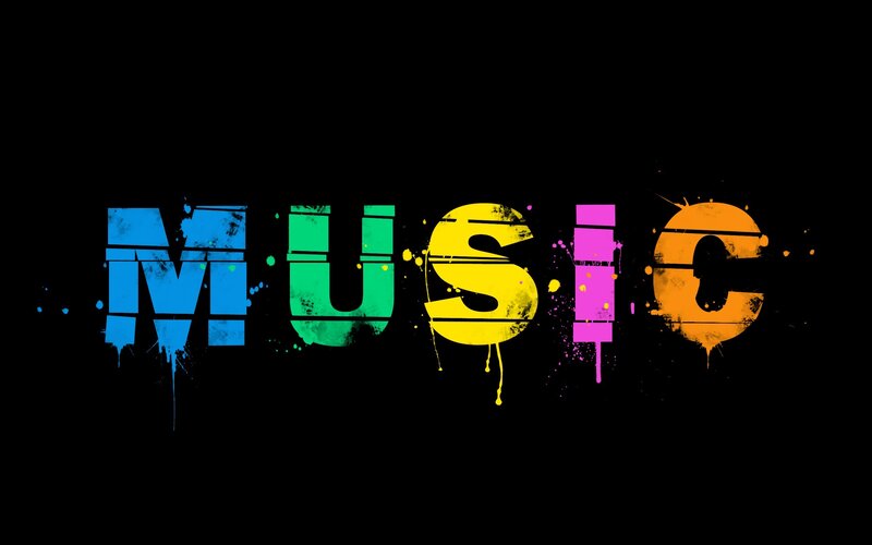 colorful music text art