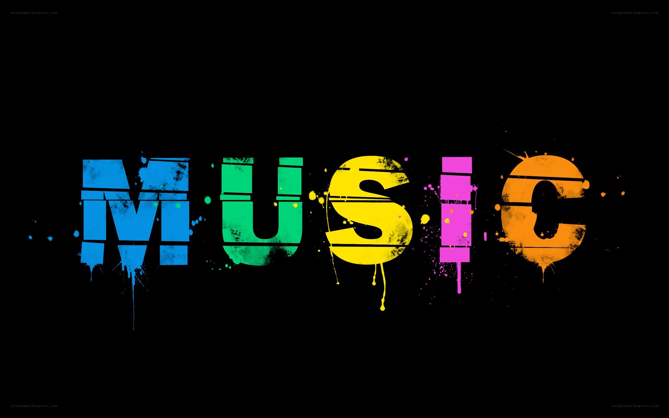 colorful music text art