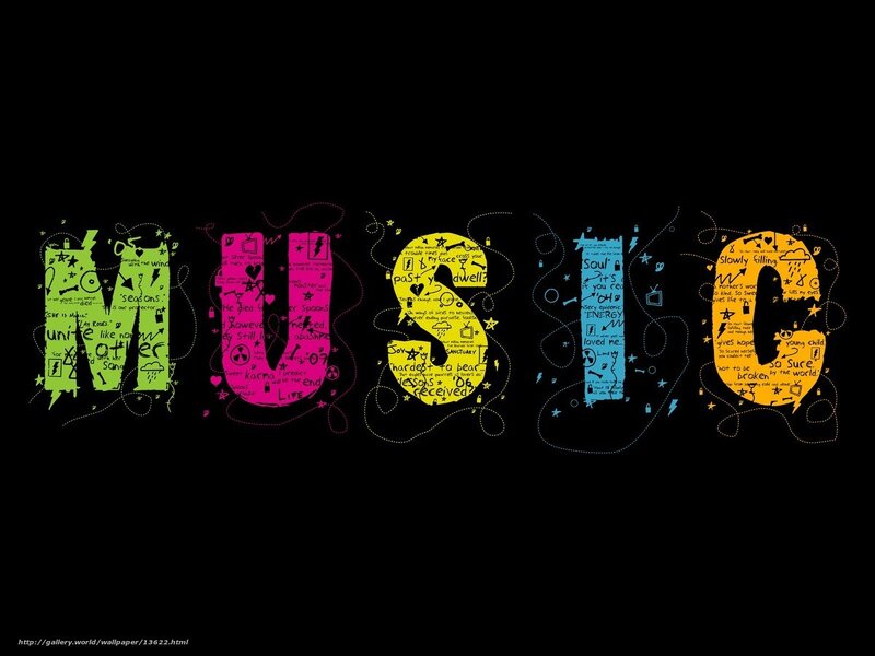 Colorful music text art