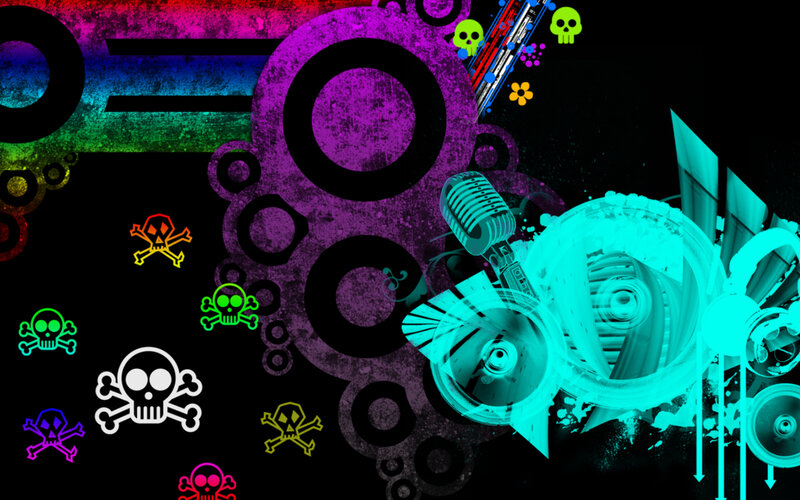 colorful music-themed abstract art