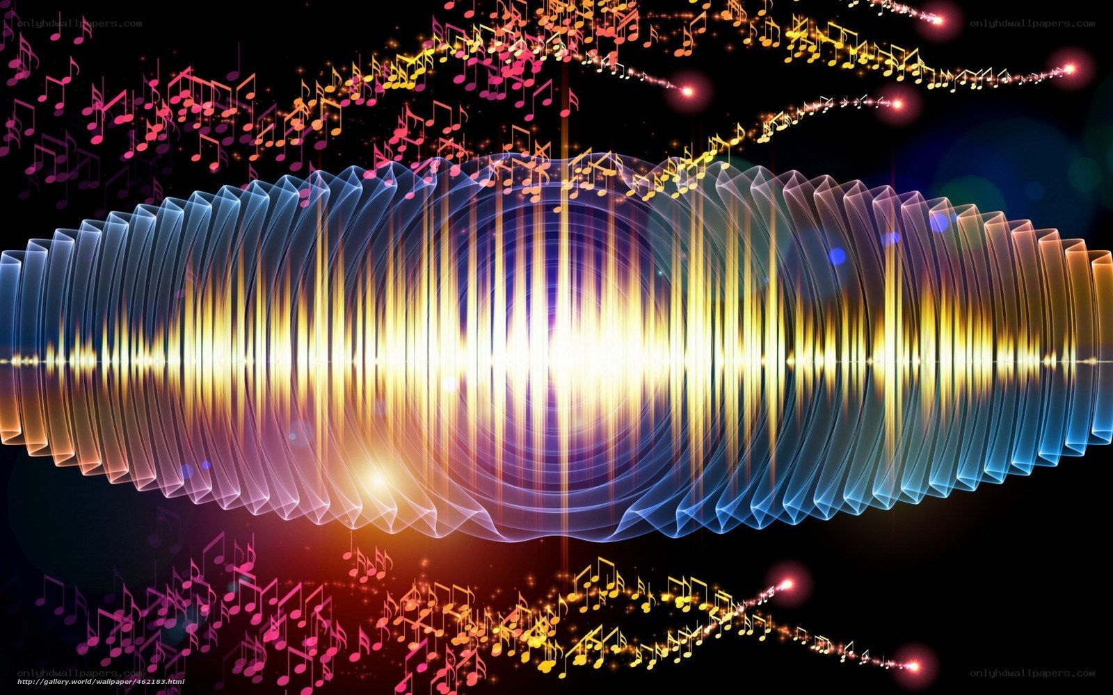 Colorful music wave animation