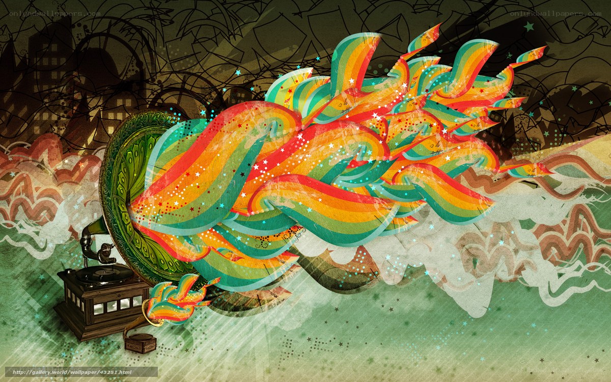Colorful music waves