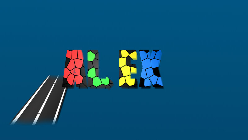 Colorful name animation with road