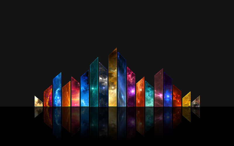 Colorful Nebula Bars — Black, Dramatic