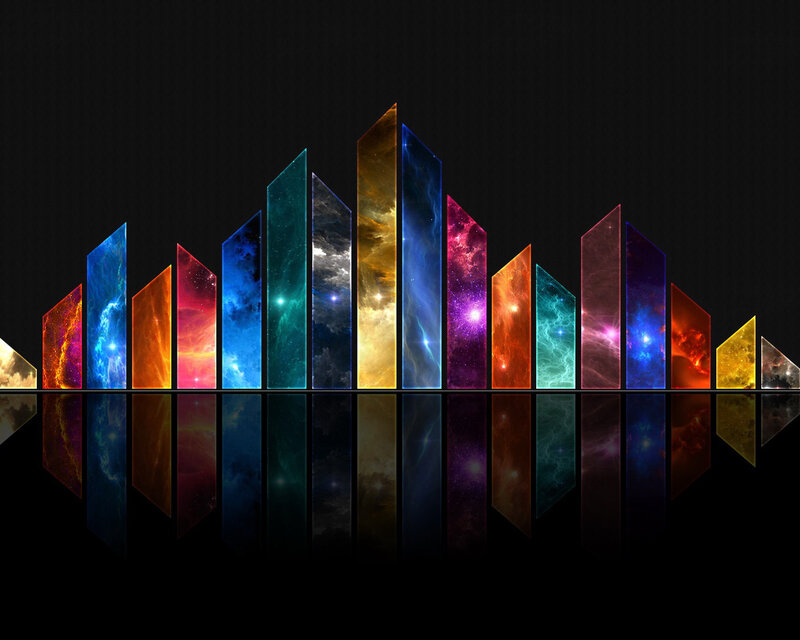 Colorful Nebula Bars — Black