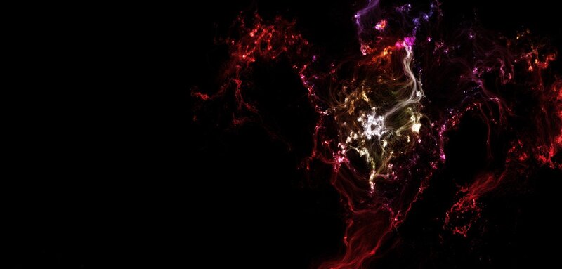 Colorful Nebula Cloud — Red, Cosmic, Digital Art