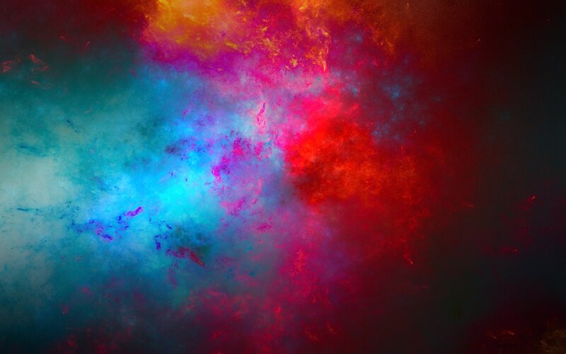 Colorful Nebula Cloud — Red, Dramatic, Abstract