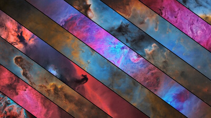 Colorful Nebula Clouds — Blue, Cosmic, Digital Art, Space