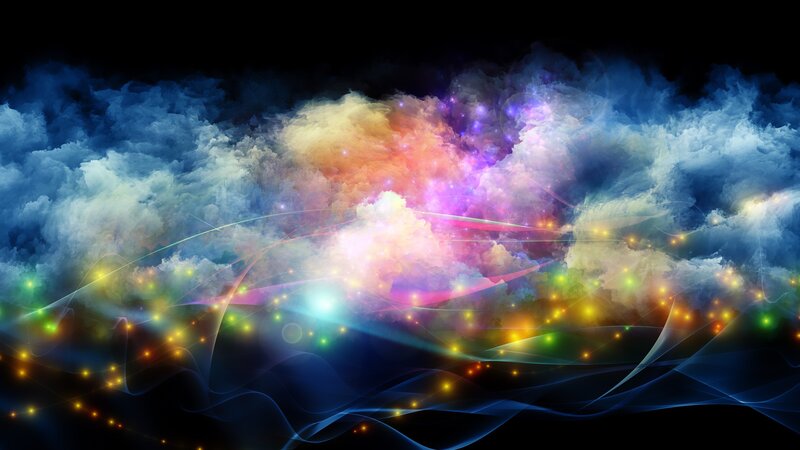 Colorful Nebula Clouds — Blue, Cosmic, Digital Art