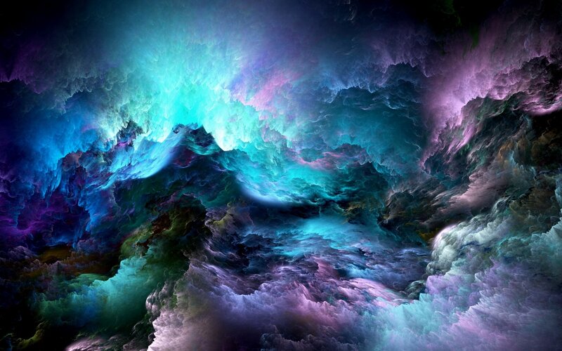 Colorful Nebula Clouds — Blue, Dramatic