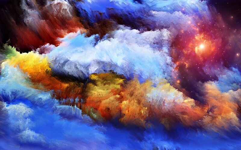 Colorful Nebula Clouds — Blue
