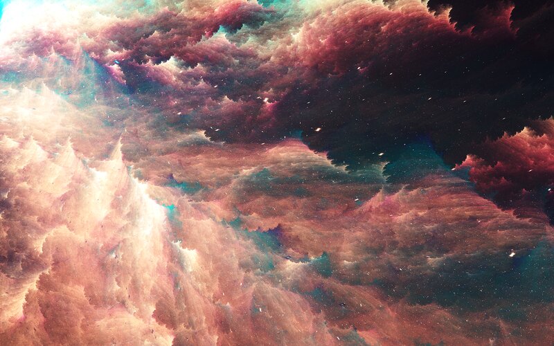 Colorful Nebula Clouds — Red, Cosmic
