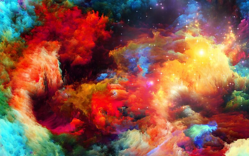 Colorful Nebula Clouds — Red, Dramatic