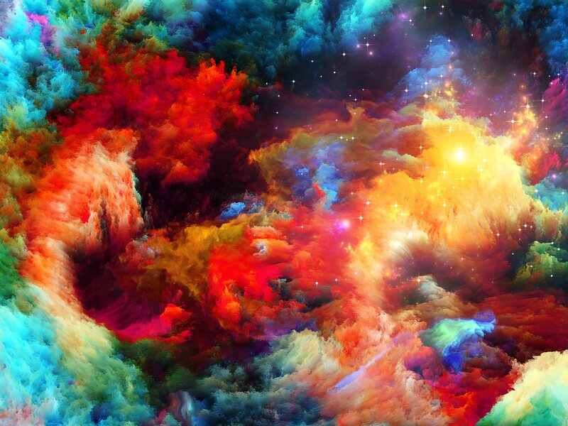 Colorful Nebula Clouds — Red