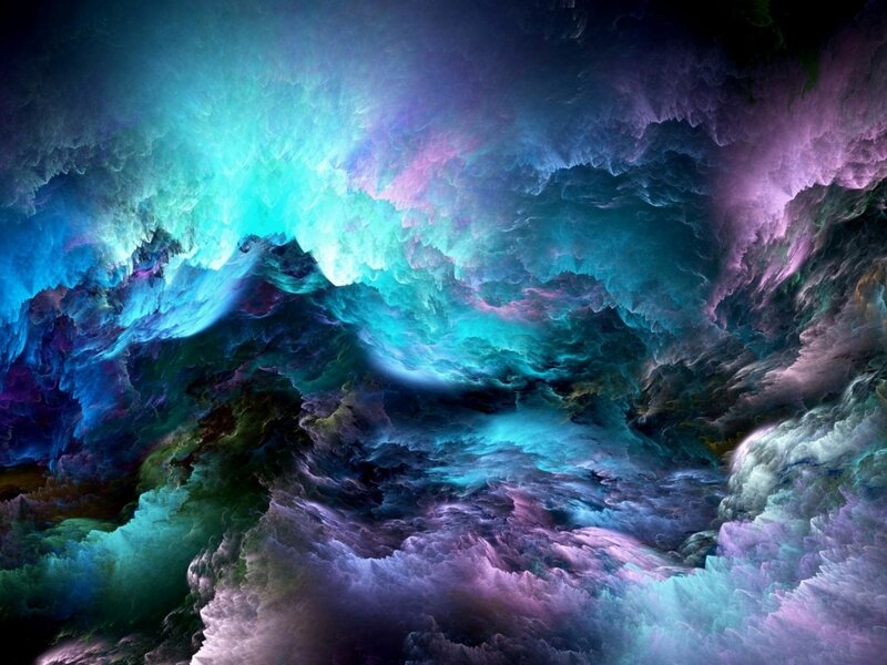 Colorful Nebula Clouds — Teal