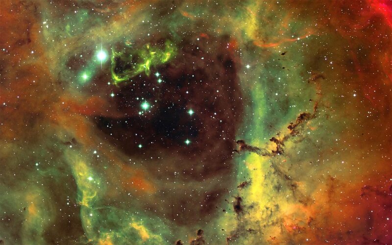 Colorful nebula in space