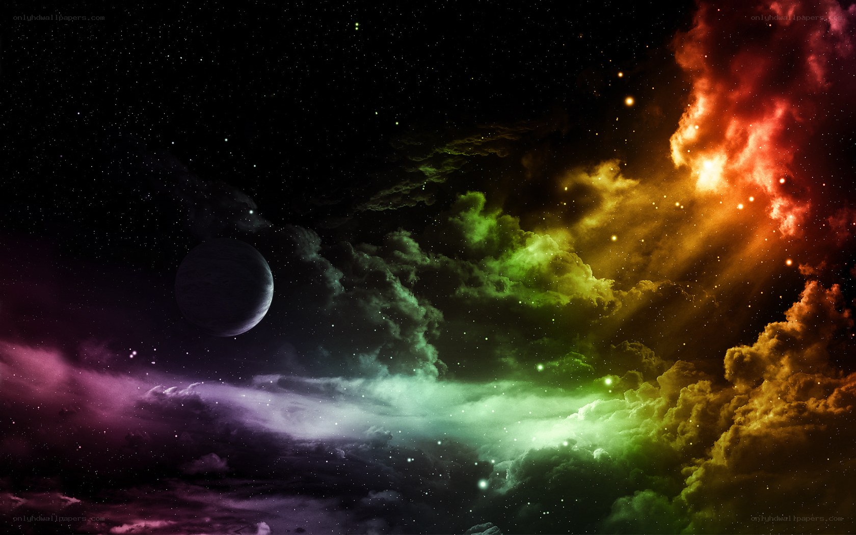 colorful nebula in space