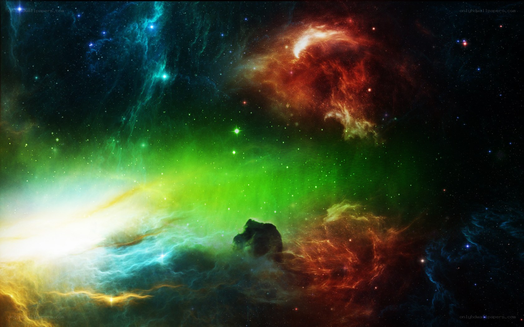 colorful nebula in space