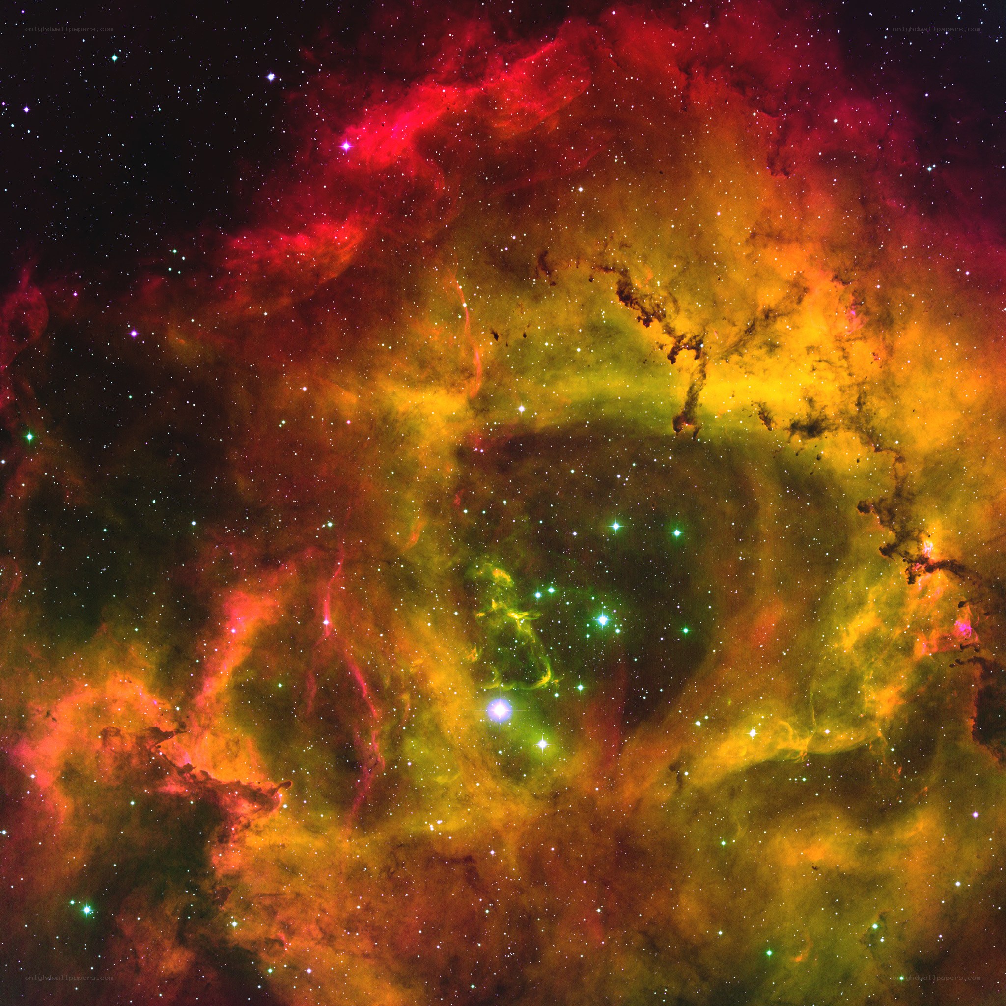 Colorful nebula in space
