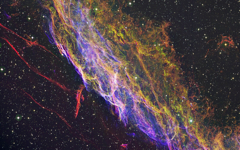 Colorful nebula in space