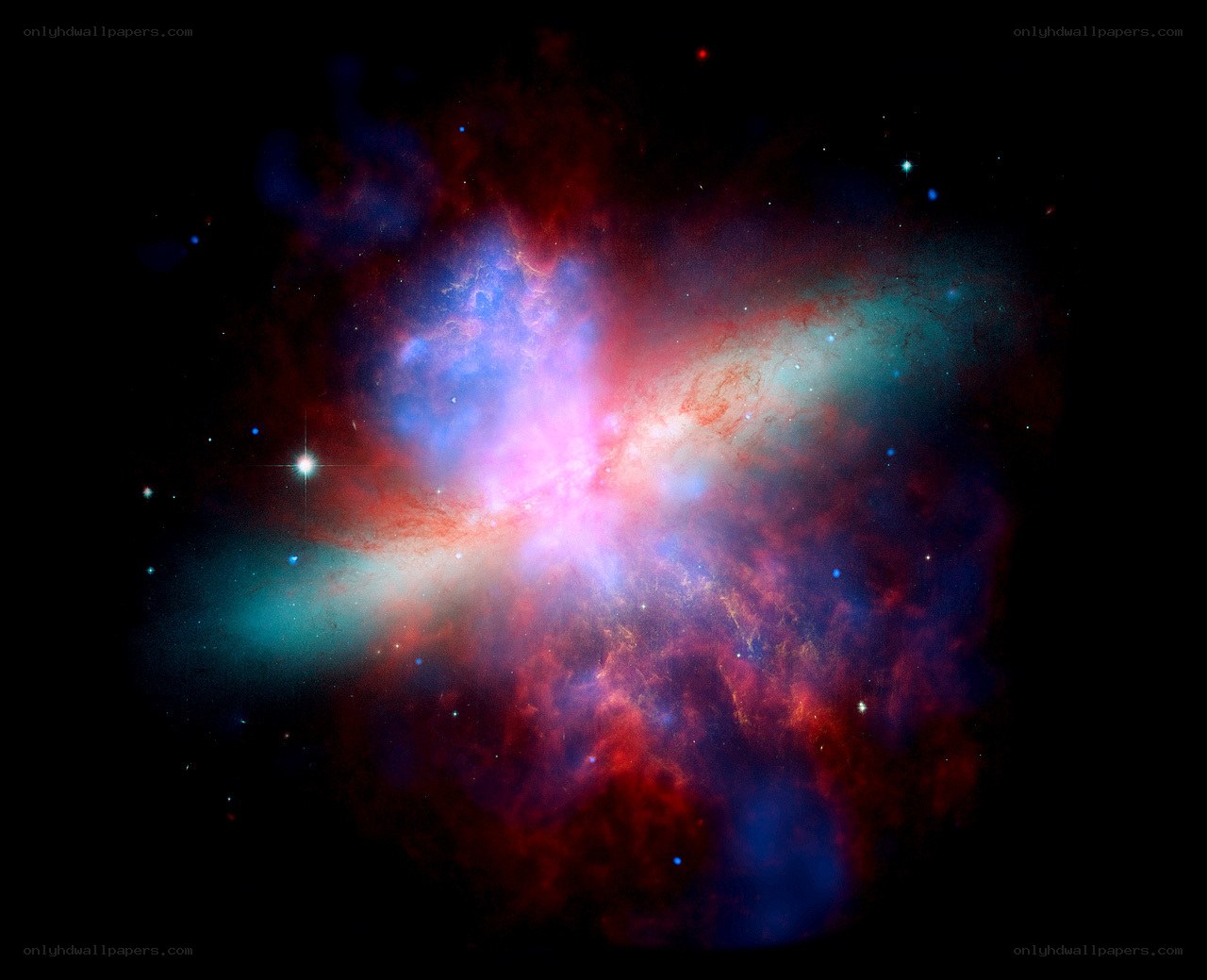 Colorful nebula in space