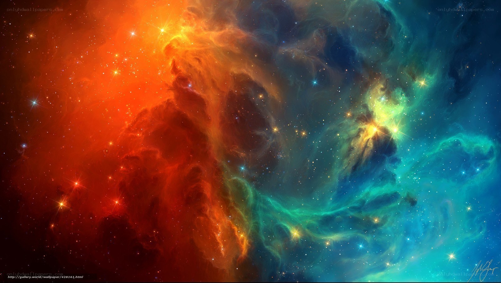 Colorful Nebula in Space