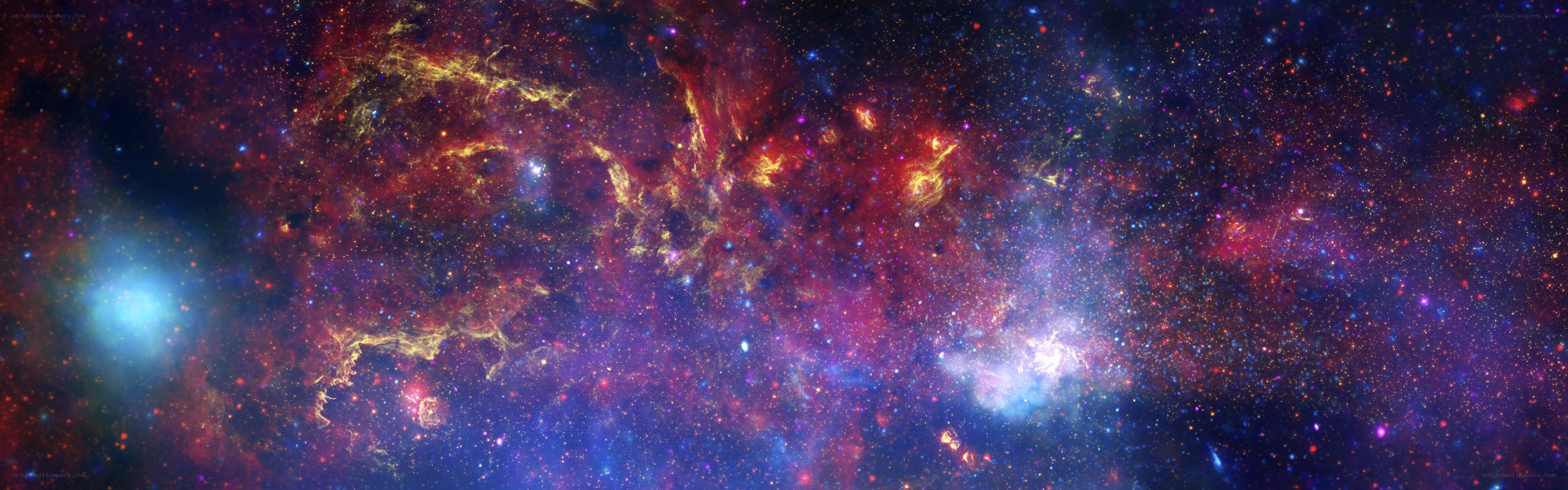 Colorful nebula in space
