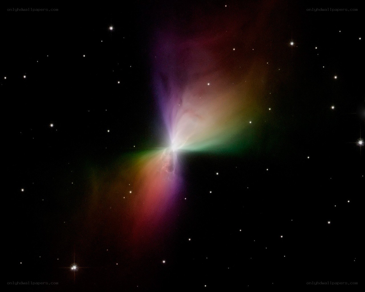 Colorful nebula in space