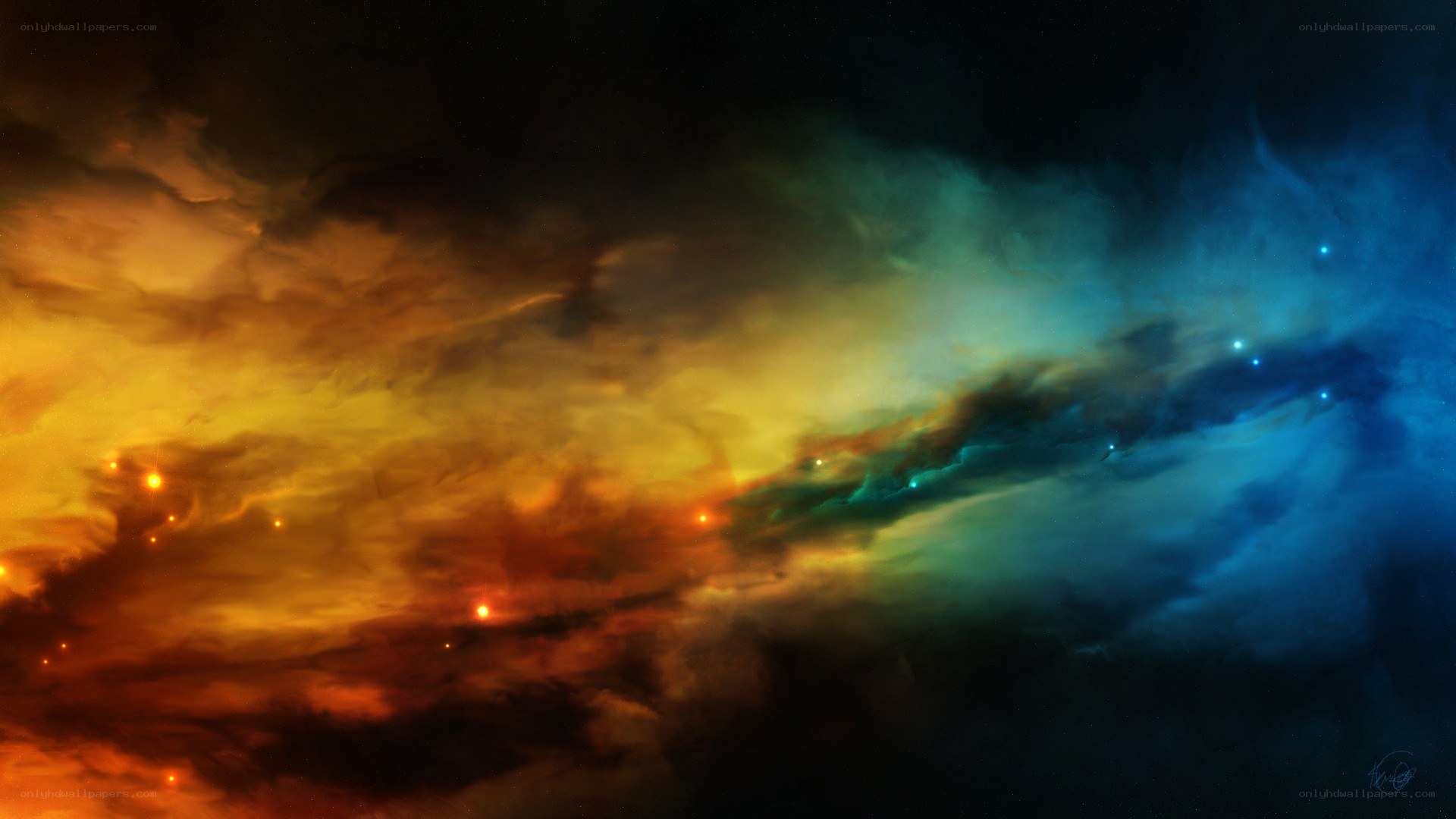 colorful nebula in space
