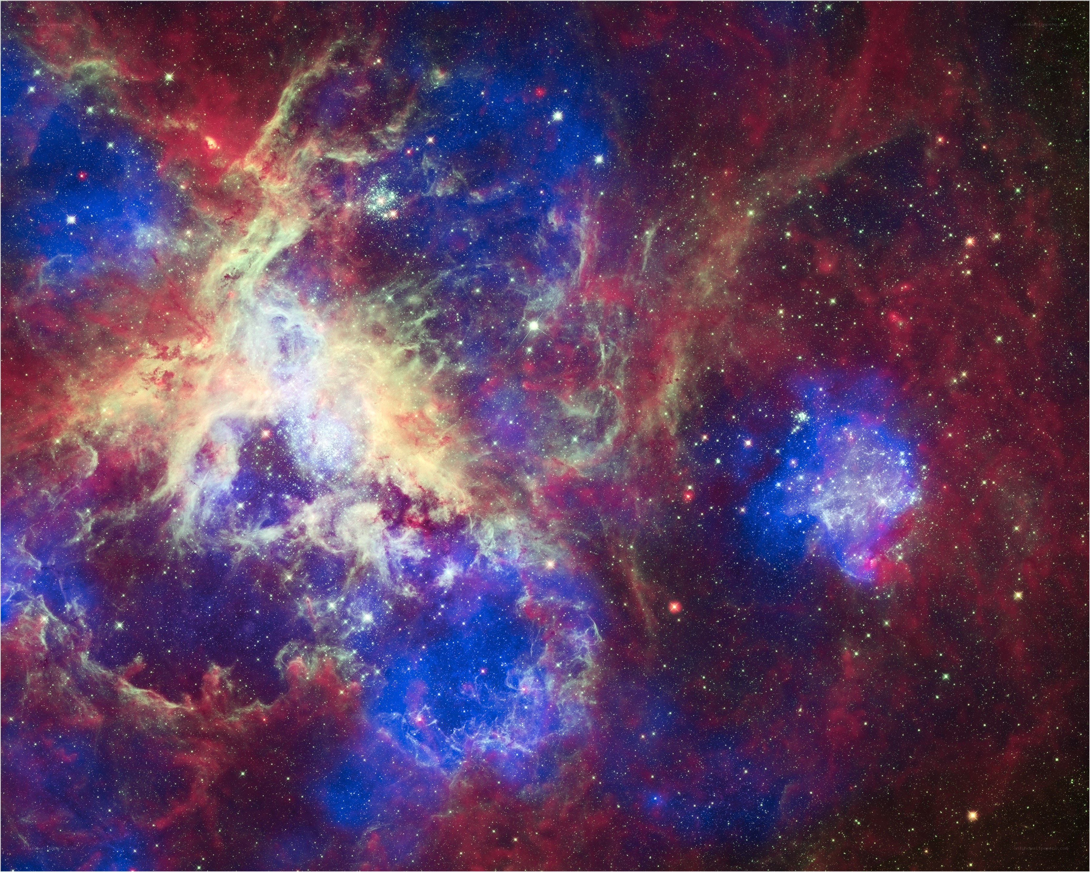 Colorful nebula in space