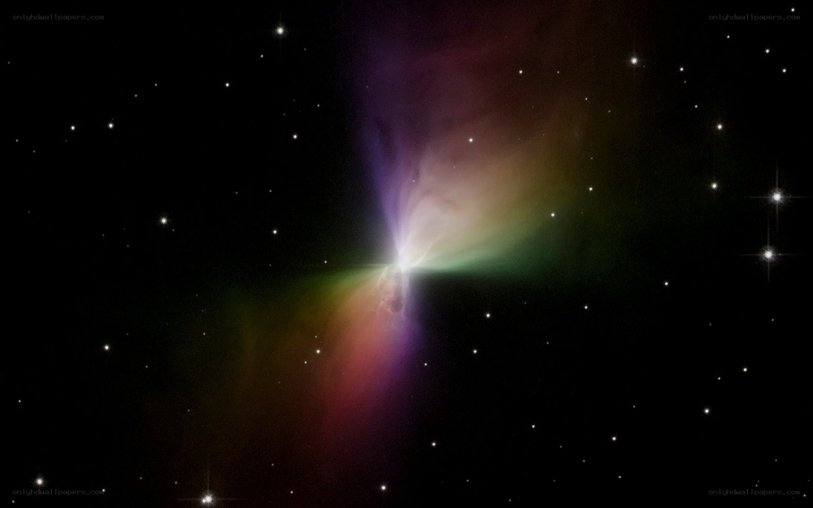 Colorful nebula in space