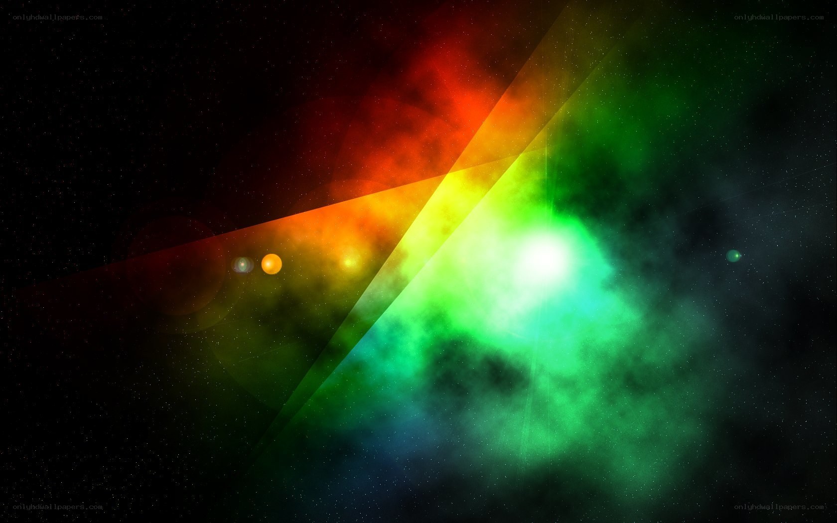 Colorful nebula in space