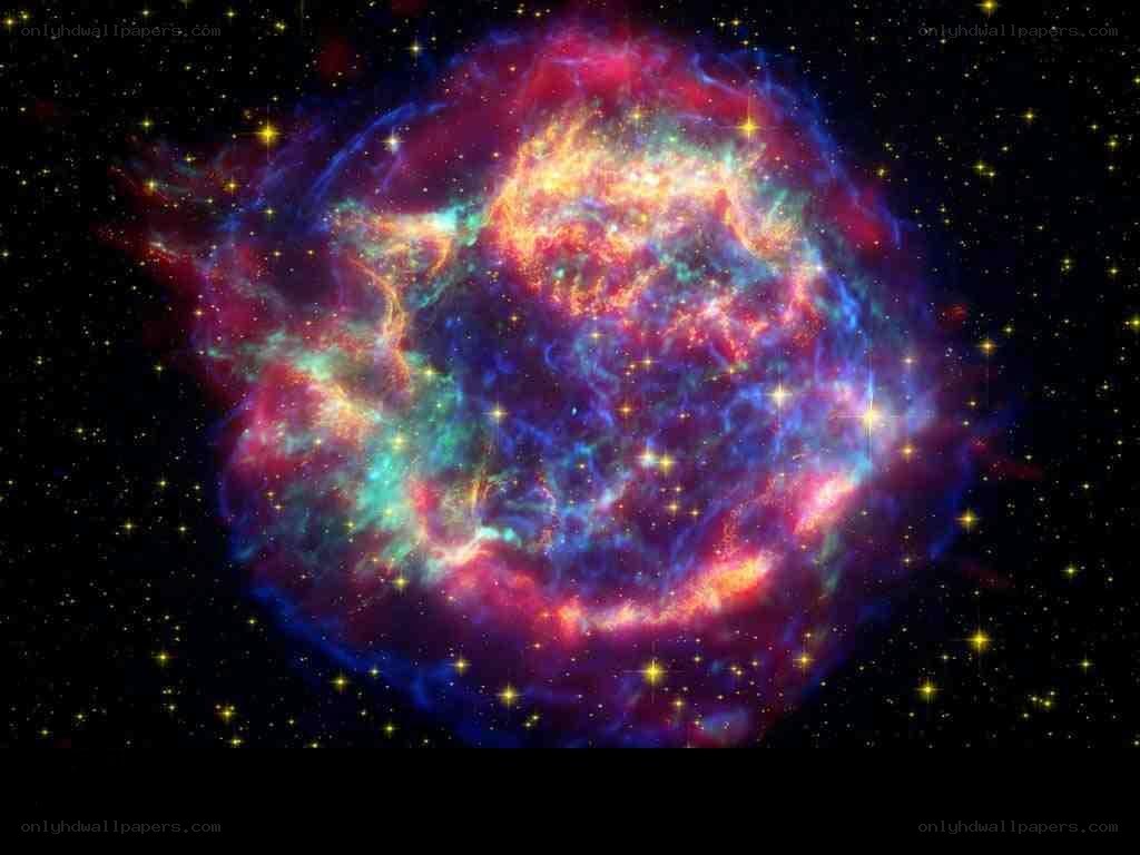 Colorful nebula in space