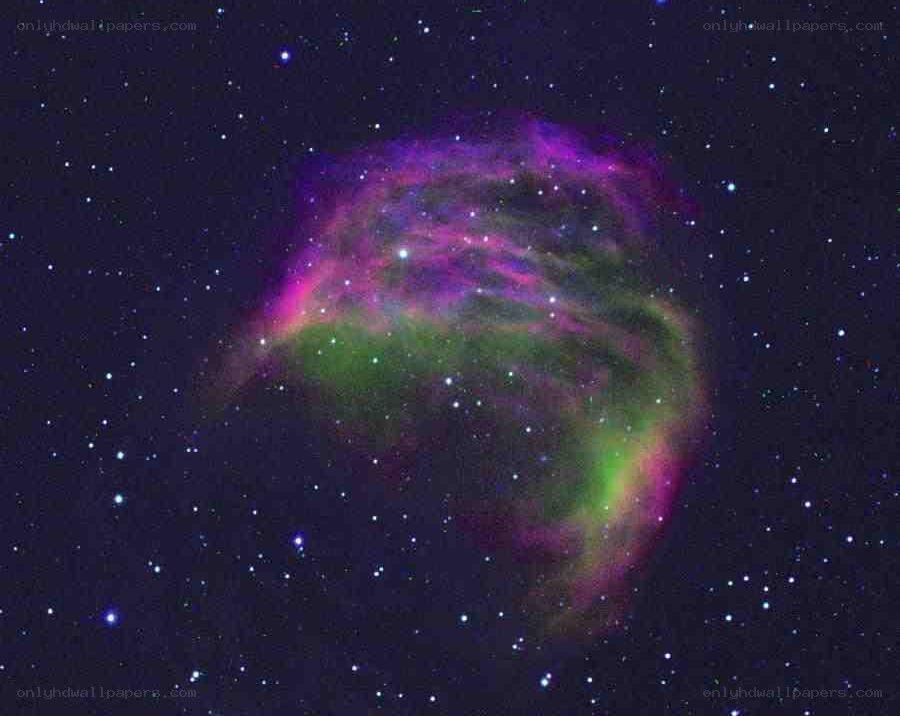 Colorful nebula in space