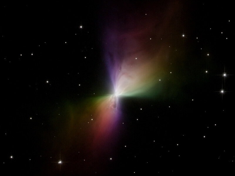 Colorful nebula in space
