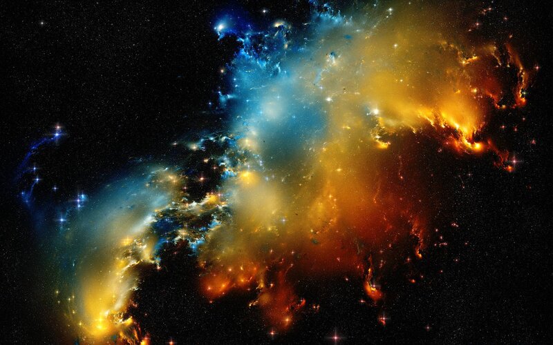 Colorful Nebula in Space — Blue, Cosmic, Night