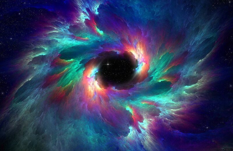 Colorful Nebula in Space — Blue, Cosmic