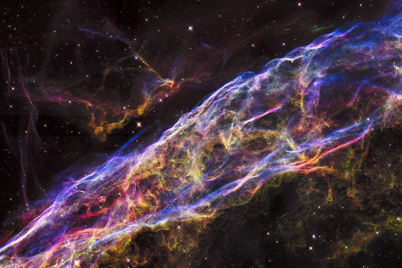 Colorful Nebula in Space — Blue, Dramatic, Night, Photograph
